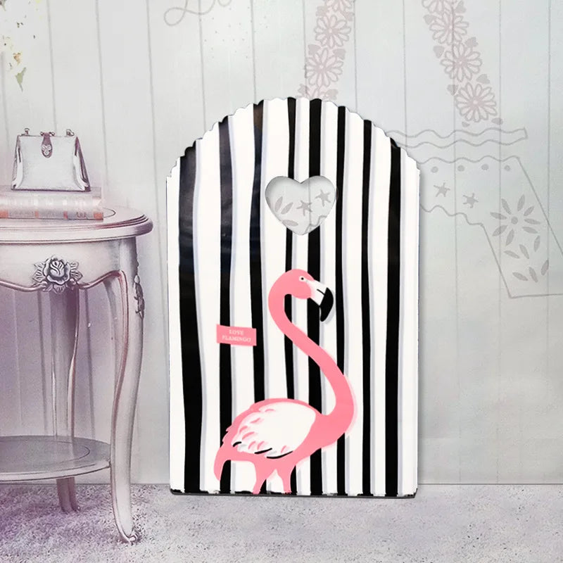 50 teile/los Verschiedene Muster Schmuck Plastiktüte Herzförmigen Ovalen Griffen Mini Geschenkverpackungsbeutel Shop Kleine Einkaufstaschen