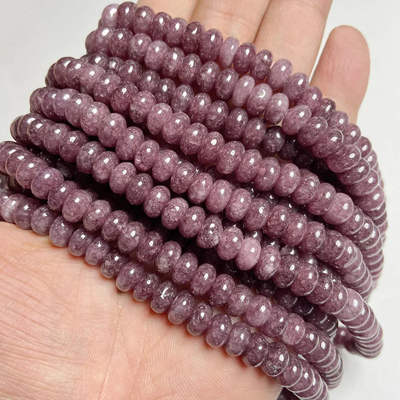 5x8mm Natural Stone Bead Jades Jaspers Chalcedony Rondelle Spacer Loose DIY Beads For Jewelry Making Bracelet Necklace Earrings