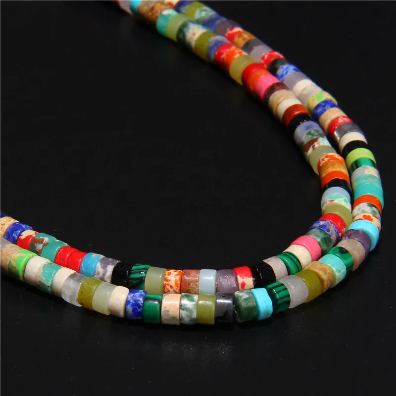 Natural Turquoises Stone Bead Blue Rondelle Cube Shape Loose Spacer Beads For Jewelry Making DIY Necklace Bracelets Accessories - Madeinsea©