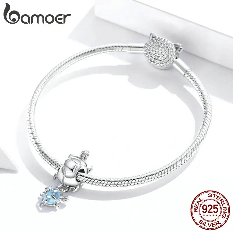 925 Sterling Silver Sea Turtles Charm for Original Silver Plated platinum Bracelet Fine Jewelry DIY Bangle BSC332 - Madeinsea©
