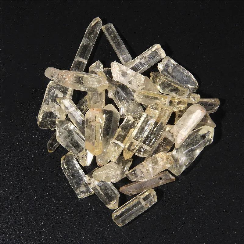 10/20/30pcs Purple Natural Quartz Crystal Point Beads Top Drilled Graduated Stick Point Loose Bead for DIY Jewelry Making Supply