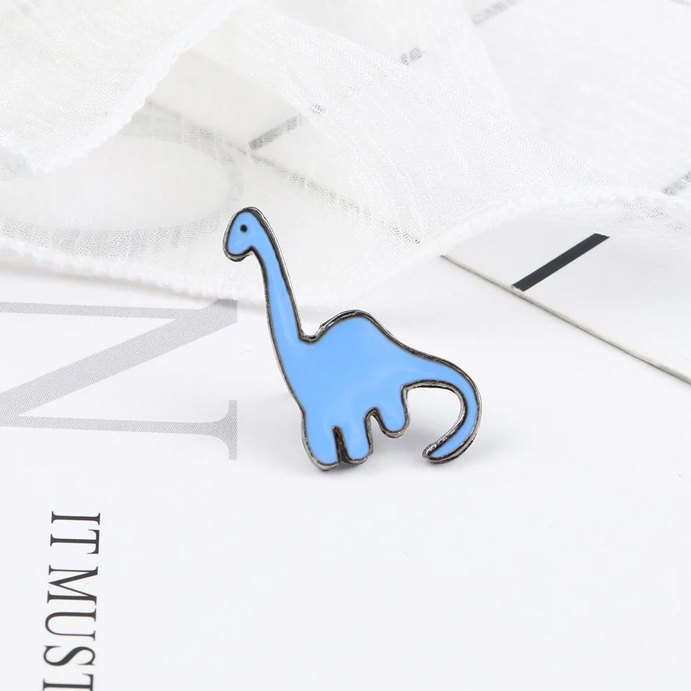 10 Style Cute Dinosaurs Enamel Pins Creative Animal Brooches Kids Backpack Decoration Jewelry Women Coat Lapel Pin Badges Gift