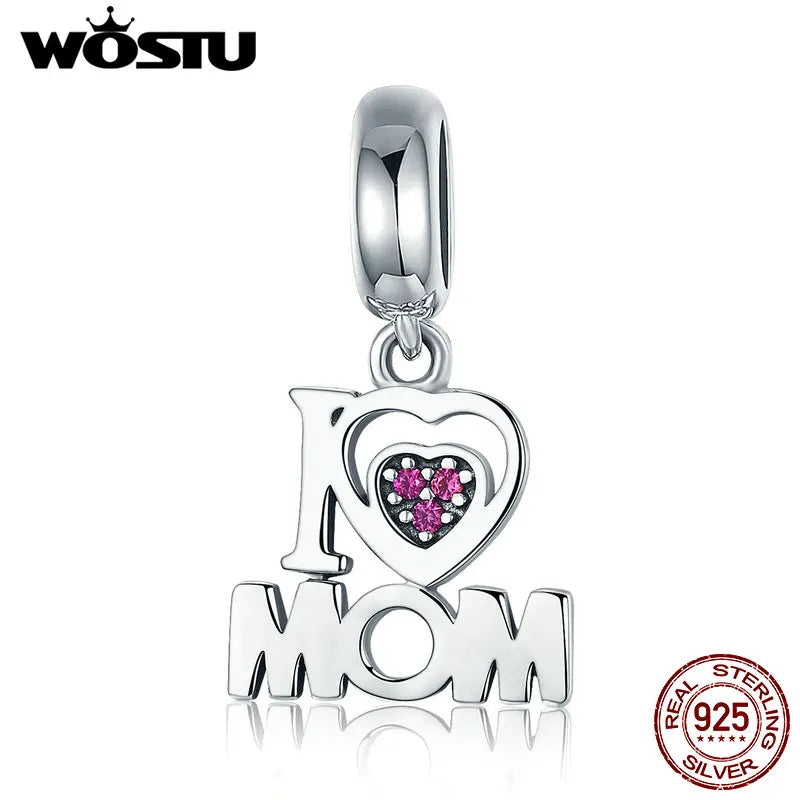 WOSTU Authentic 925 Sterling Silver Hot Sale Endless Love Charm Pendant Fit Bracelet Women Party Fashion DIY Jewelry Gift Making