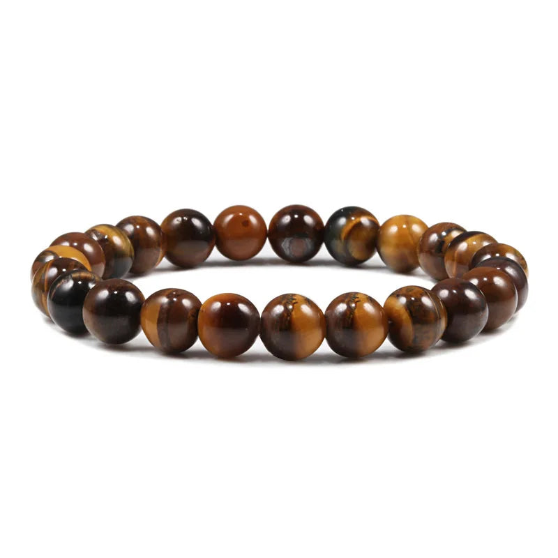 Natural Stone 6/8/10mm Beads Tiger Eye Bracelet Classic Men Women Buddha Black Lava Bracelets Minimalist Yoga Meditation Jewelry - Madeinsea©