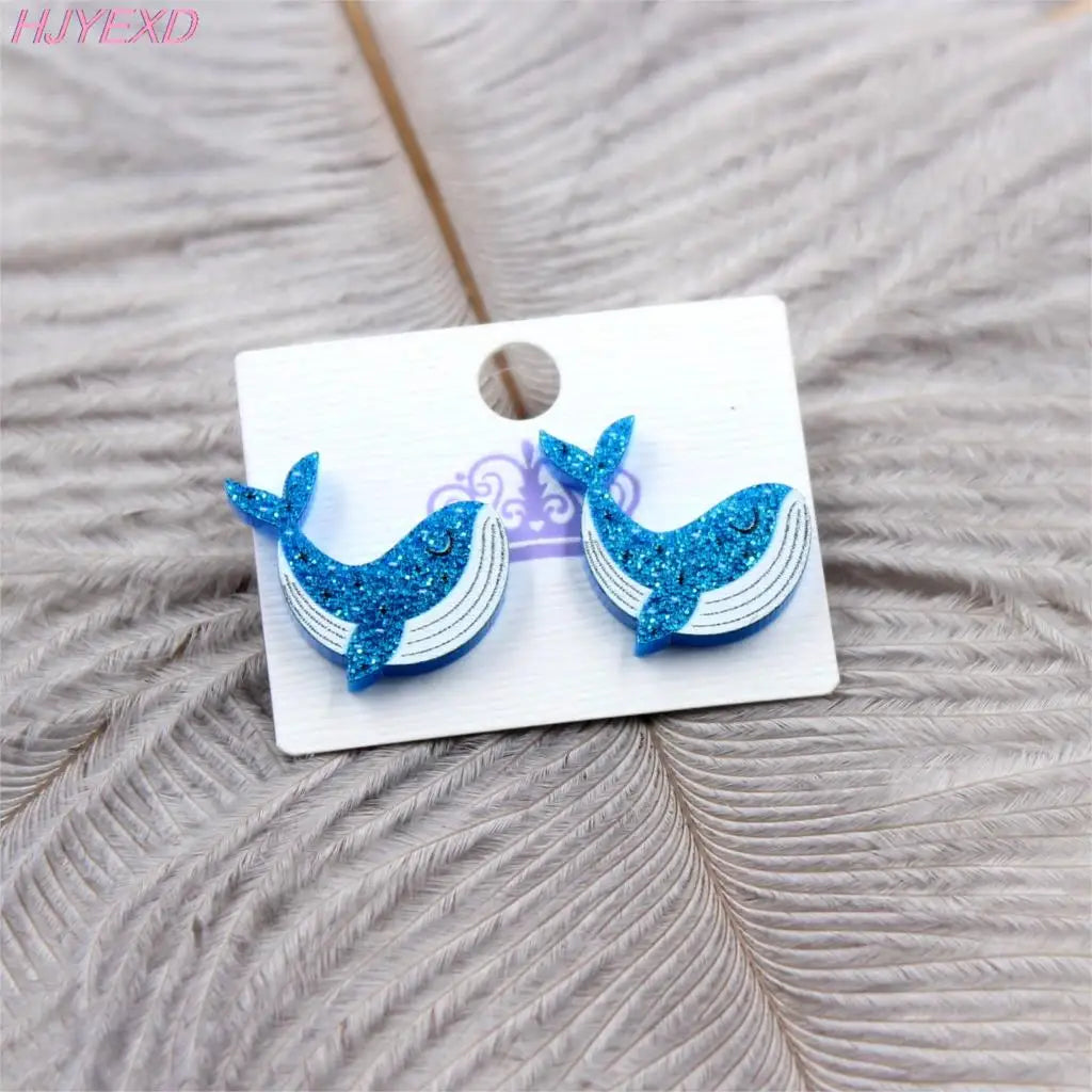Acrylic Blue Whale Earrings - Madeinsea©