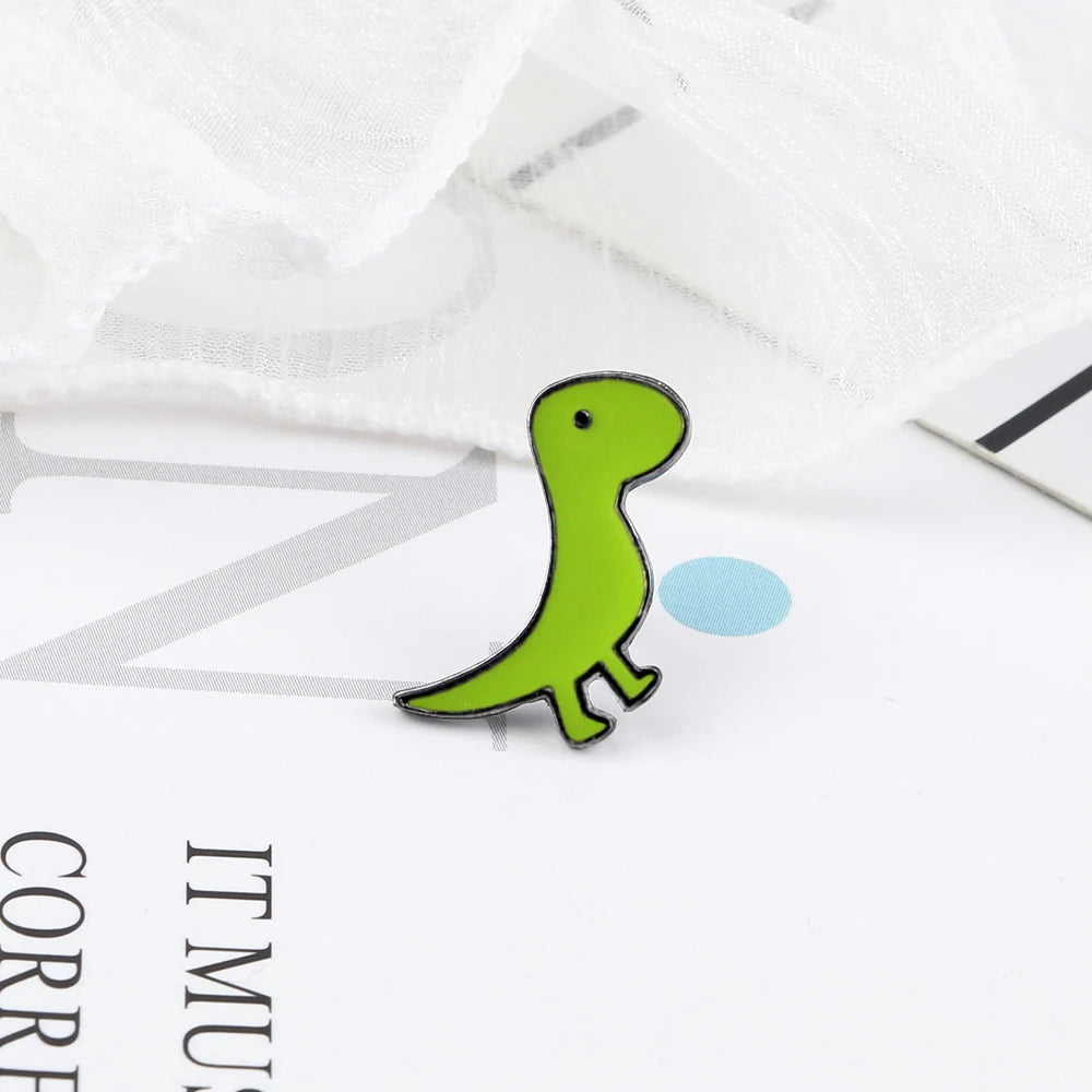 10 Style Cute Dinosaurs Enamel Pins Creative Animal Brooches Kids Backpack Decoration Jewelry Women Coat Lapel Pin Badges Gift