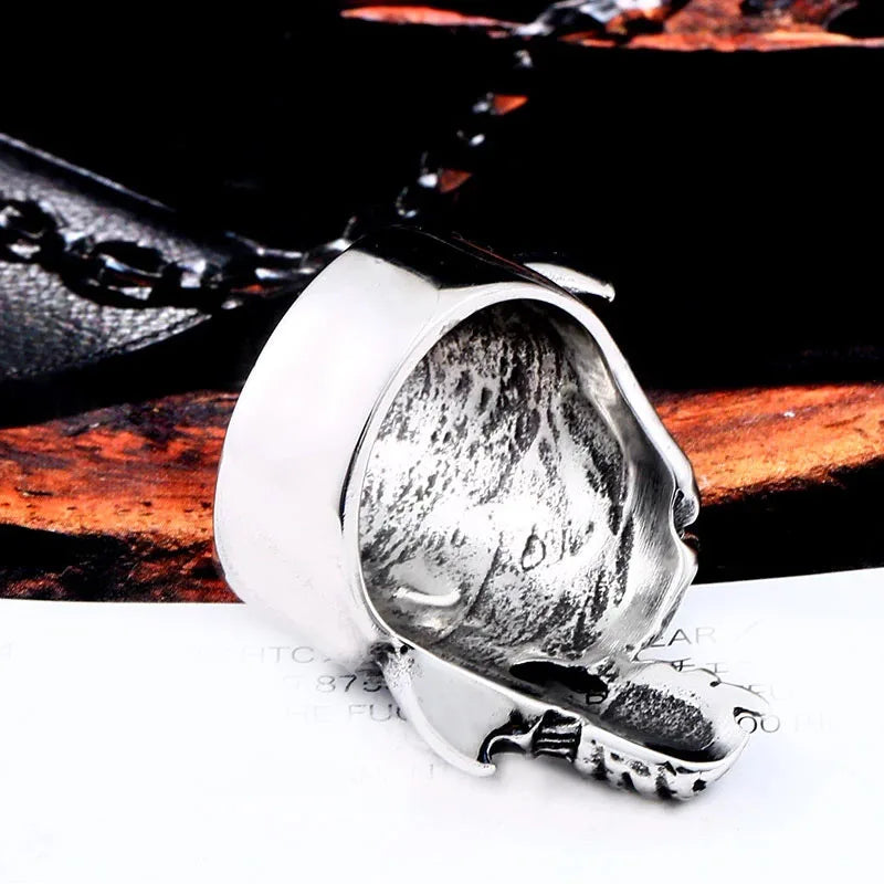Beier new store 316L Stainless Steel ring skull Men's skull ring punk biker hand for gift High-quality jewelry LLBR8-559R