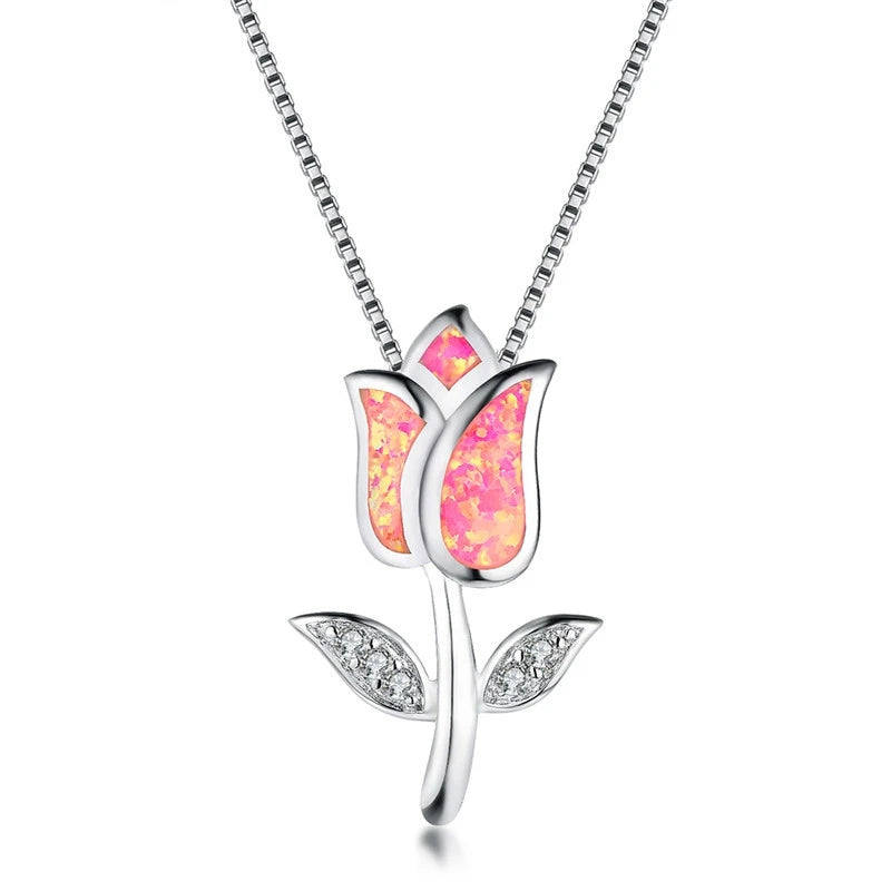 Fashion Women Necklace 2025 Party Wedding Jewelry Accessories Girl Gift Cute Imitation Opal Pendant Necklace