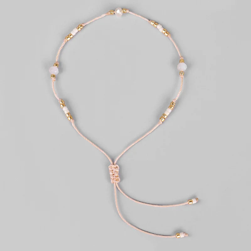 HI MAN Bohemian Colored Beads Wax Thread DIY Anklet Women Adjustable Summer Beach Casual Jewelry Accessories Girlfriend Gift