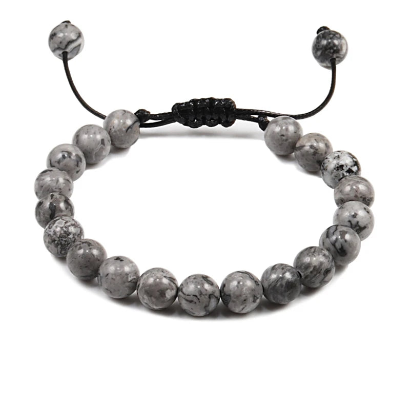 Natural Stone 6/8/10mm Beads Tiger Eye Bracelet Classic Men Women Buddha Black Lava Bracelets Minimalist Yoga Meditation Jewelry - Madeinsea©