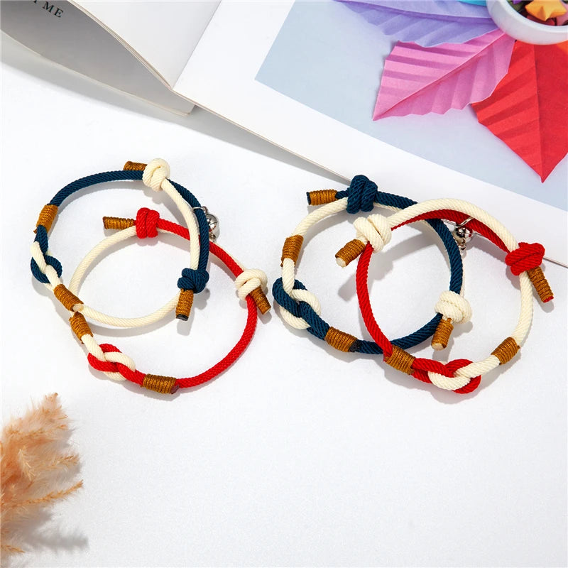 MKENDN Concentric knot Infinity Couple Bracelet For Lovers Attract Each Other Men Women Souvenirs Valentine's Day Present