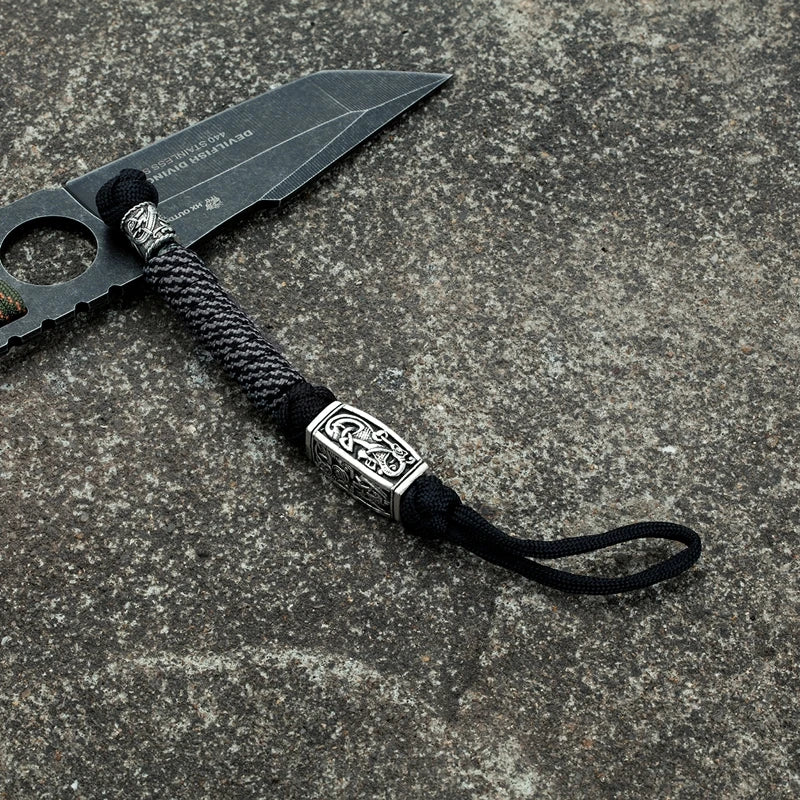 New Viking Norse Pirates Rune Amulet Paracord Lanyard Keychain With The Selected Knife Bead Sword Lanyard Handmade Jewelry Gift