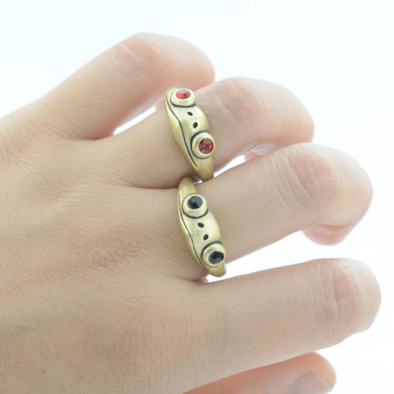 New Vintage Crystal Eye Frog Ring Men Boho Brass Knuckle Animals Anel Masculino Love Rings For Women Girls Fashion Jewelry Gift