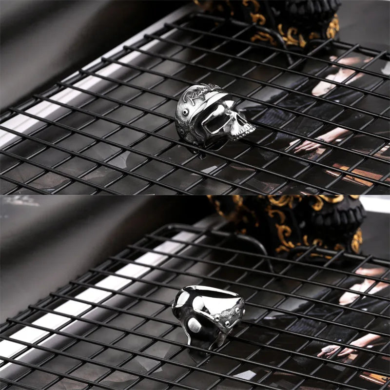 Beier new store 316L Stainless Steel motorcycle skull ring men's ring fashion jewelry for LLBR8-722R