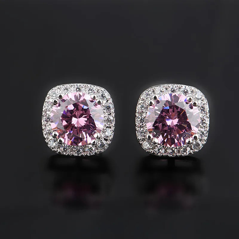 S925 Sterling Silver Diamonds Wedding Earrings for Women ruby Cartoon Fine Jewelry 925 Silver Earrings Engagement Earrings Women