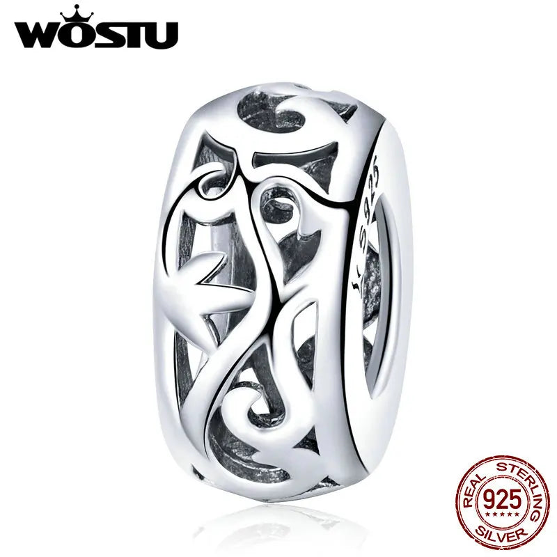 WOSTU Authentic 925 Sterling Silver Hot Sale Endless Love Charm Pendant Fit Bracelet Women Party Fashion DIY Jewelry Gift Making