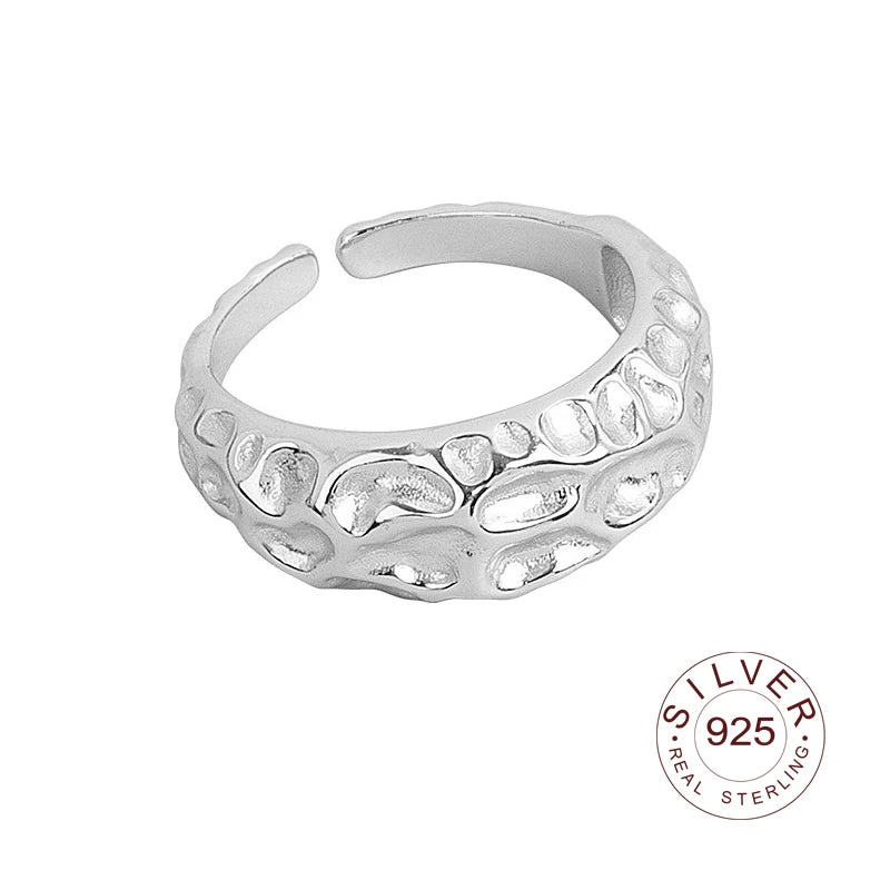 Bague en argent sterling 925, nouvelle bague simple en forme d'œil de fleur, couleur or, style rétro, effet vieilli, faite à la main, bijoux fins et tendance