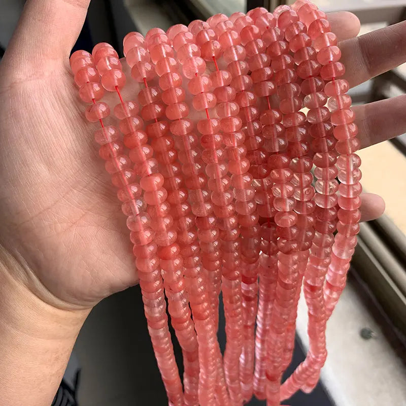 5x8mm Natural Stone Bead Jades Jaspers Chalcedony Rondelle Spacer Loose DIY Beads For Jewelry Making Bracelet Necklace Earrings