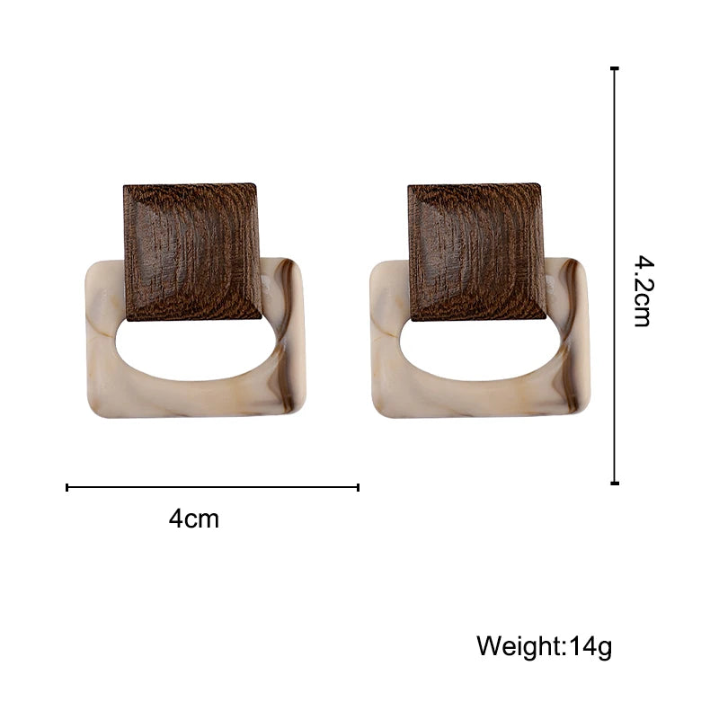 AENSOA Unusual Women Acrylic Drop Earrings Statement Geometric Square Pendant Earrings Trendy Dangle Earring Jewelry Gift 2021