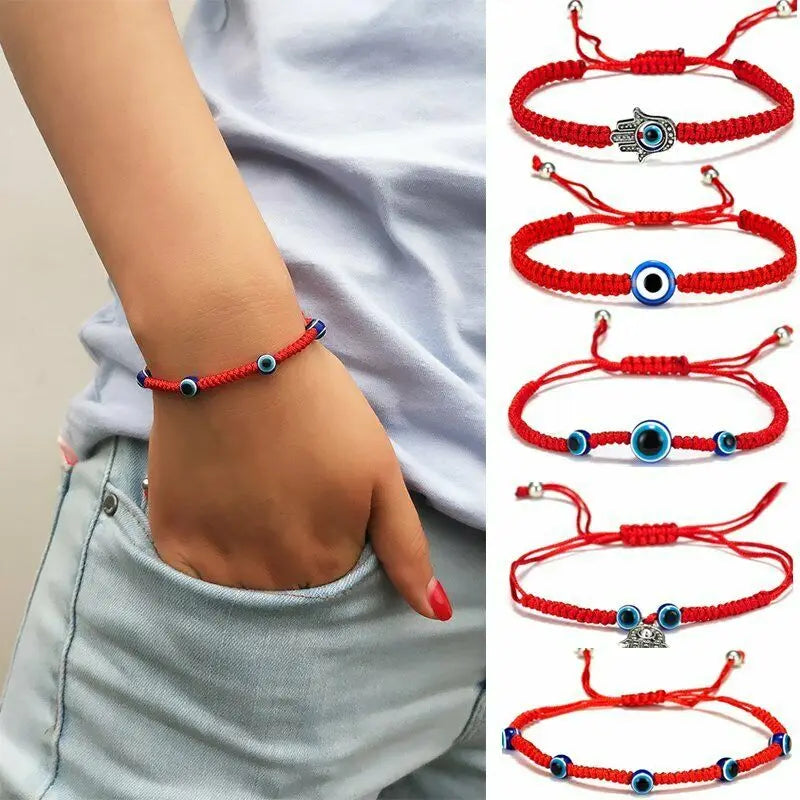 Turkish Lucky Evil Eye Bracelets For Women Handmade Red Thread String Bracelet Charm Lucky Adjustable Rope Friendship Jewelry - Madeinsea©
