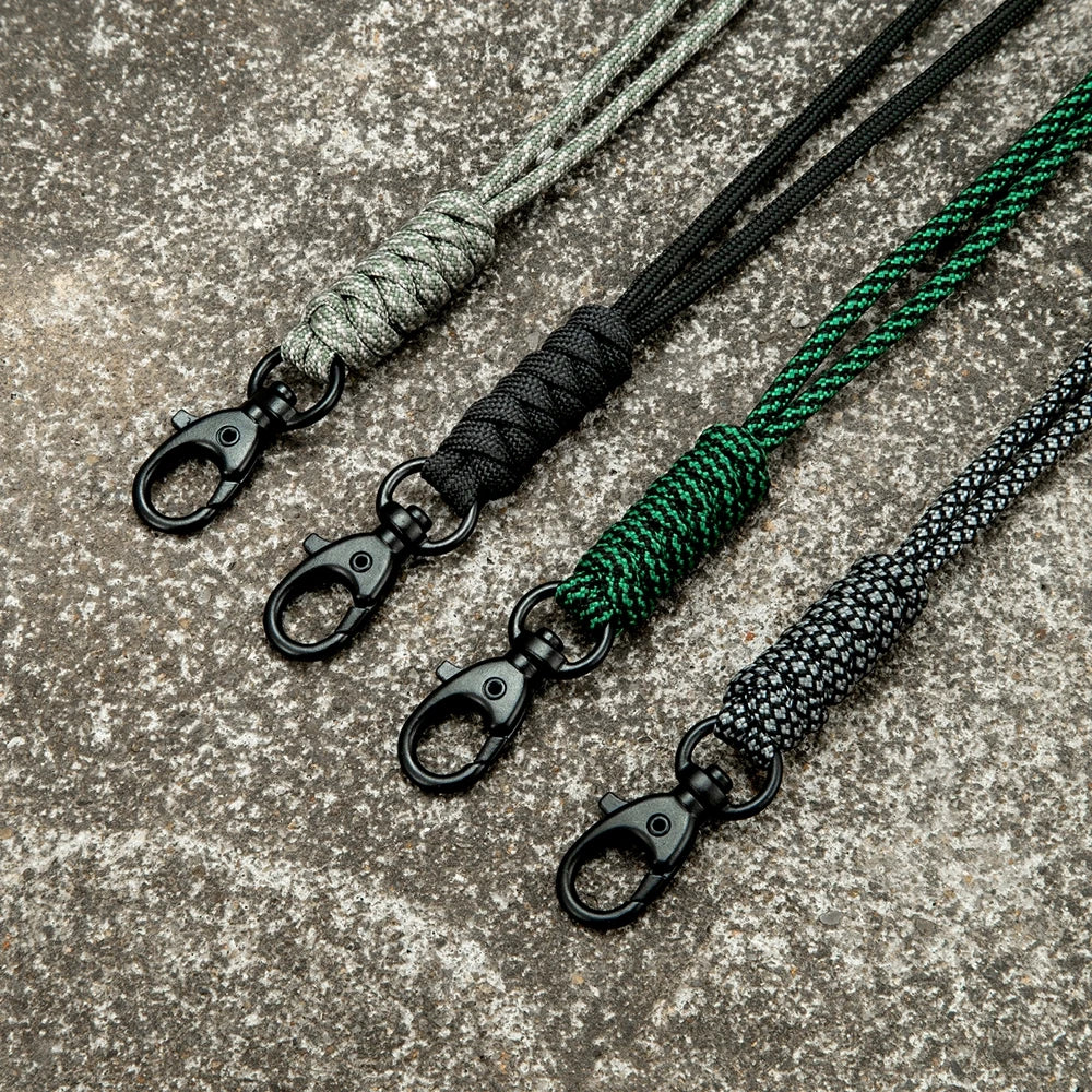 Outdoor Rock Climbing Paracord ID Lanyard Snake Knot Carabiner For EDC USB Holder Pass Card Name Badge Holder Neck Layard Gift
