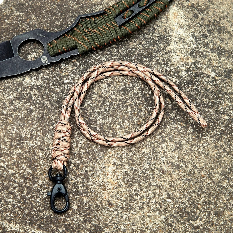 Outdoor Rock Climbing Paracord ID Lanyard Snake Knot Carabiner For EDC USB Holder Pass Card Name Badge Holder Neck Layard Gift