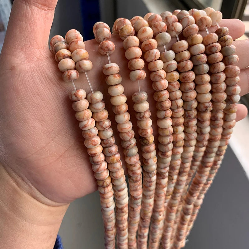 4X6MM/5X8MM Natural Stone Abacus Beads Rondelle Shape Lapis  Jaspers Jades Amazonite Bead For Jewelry Making Bracelet DIY 15.5"