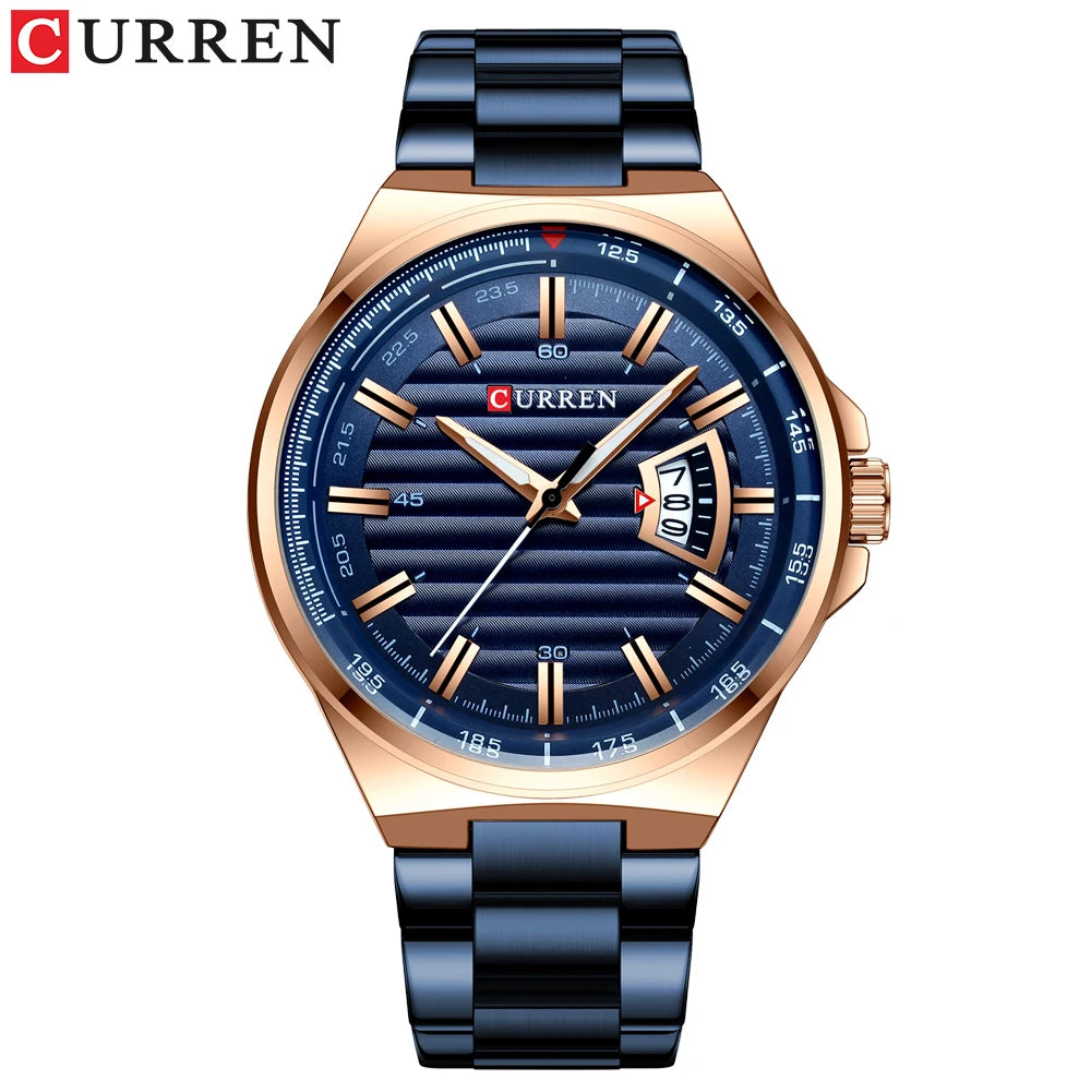 CURREN New Men Business Watch Full Steel Quartz Top Brand Luxury Sports Waterproof Casual Male Wristwatch Relogio Masculino