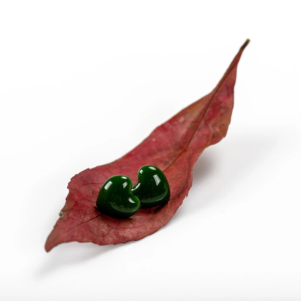 Exquisite ceramic Big love heart shape stud earrings multicolor anti-allergic metal pin fashion earrings #LY117