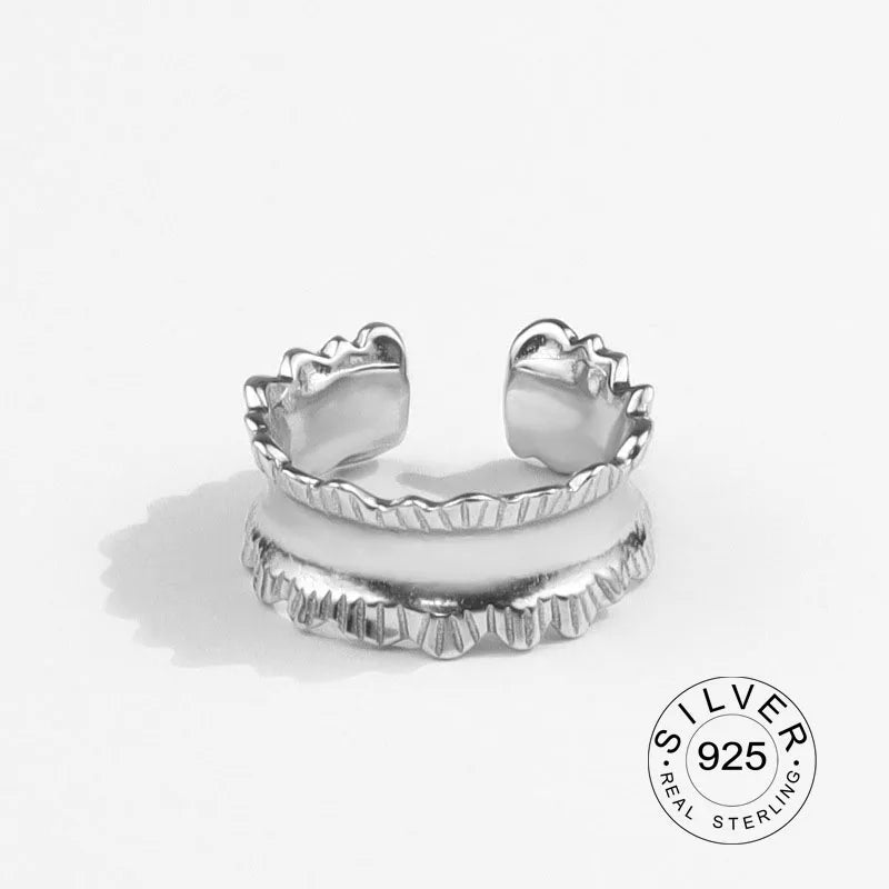 Real 925 Sterling Silver Rings For Women vintage zircon open round Engagement Rings Silver 925 Jewelry Anillos Mujer