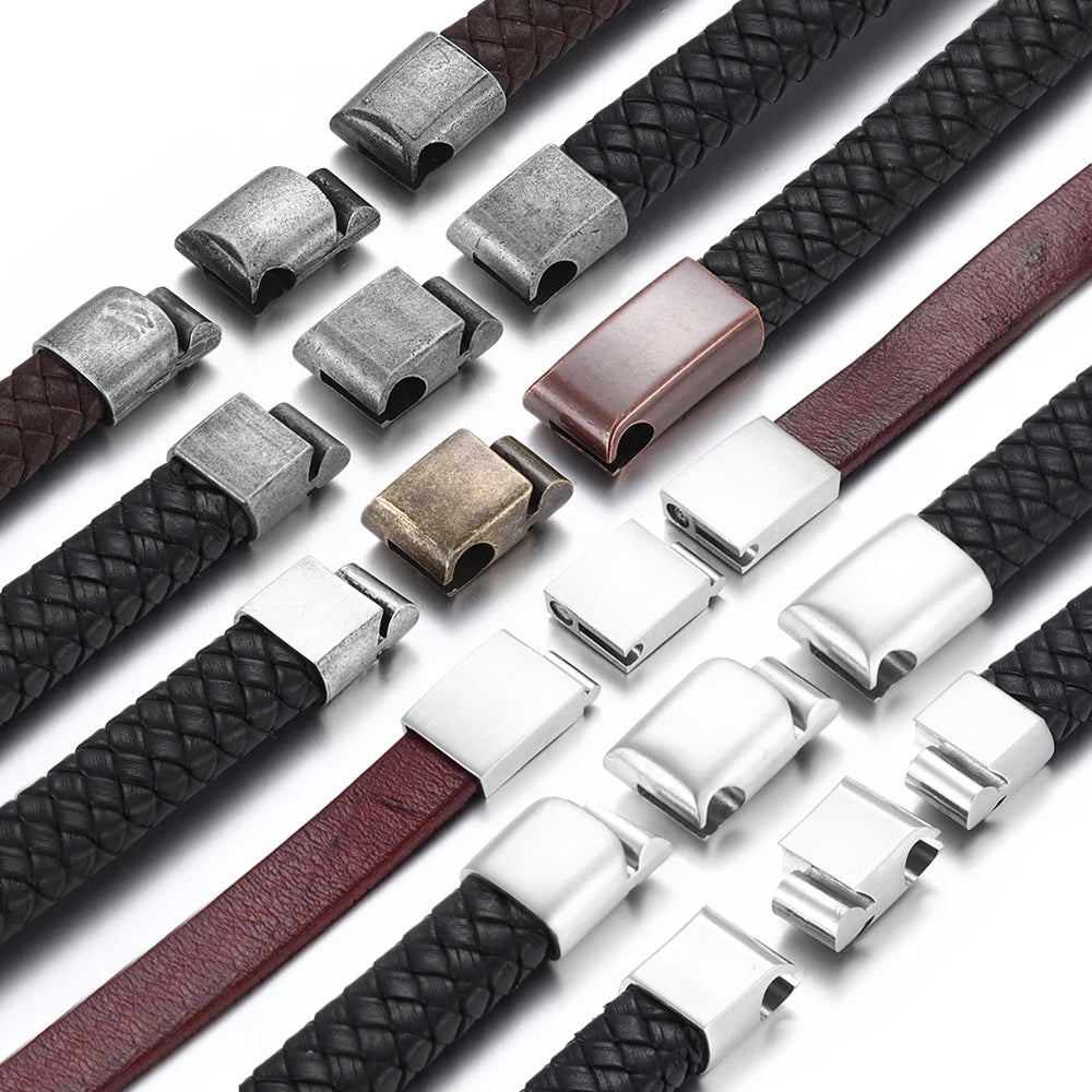 Stainless Steel Magnetic Clasp 12*6mm Hole Bracelet Magnet Clasp DIY Accessories Leather Jewelry Making Finding Supplies