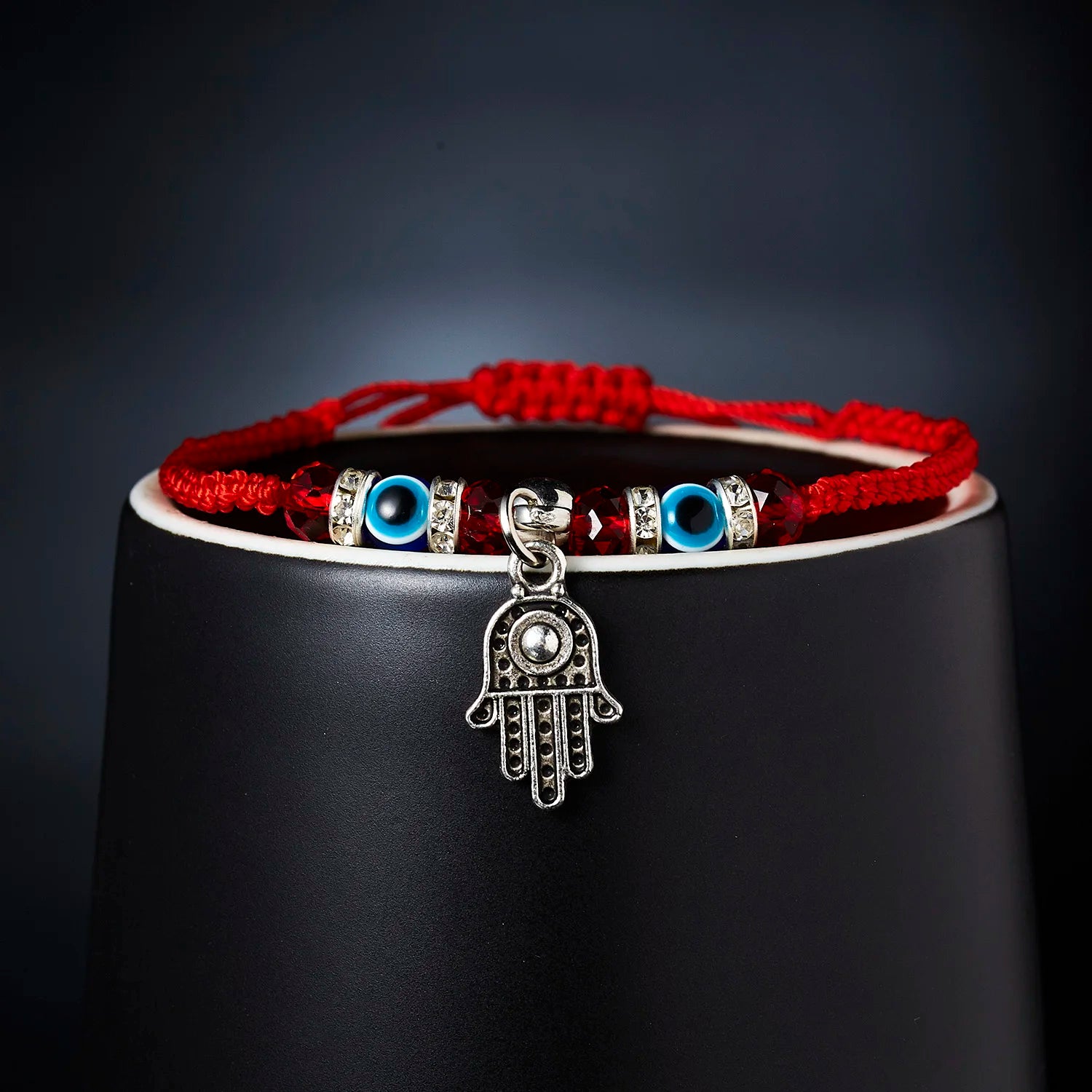 Bracelet porte-bonheur œil bleu, breloque œil protecteur, fil rouge, bracelet d'amitié pour couple, femme et homme, bijou fait main, cadeau porte-bonheur