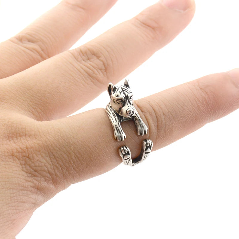 Retro Boho Pug&Boxer&Dachshund Dog Ring Men Punk Bulldog Anel Masculino Couple Rings For Women Jewelry Gifts For Pet Lovers Gift