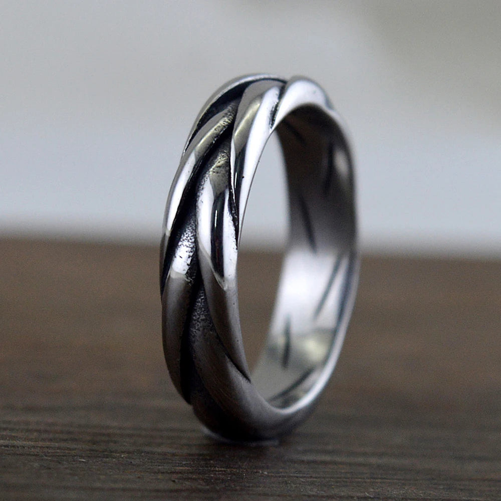 Bague simple à la mode coréenne pour hommes et femmes, bijoux punk hip hop en acier inoxydable, nœud celtique, bijoux pour hommes, cadeau en gros