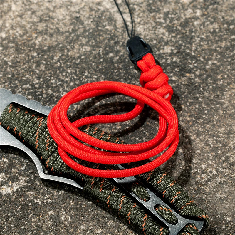 Multi-function Paracord Survival neckband lanyard ID card gym neckband phone with Knife Flashlight USB ID holder DIY neckband