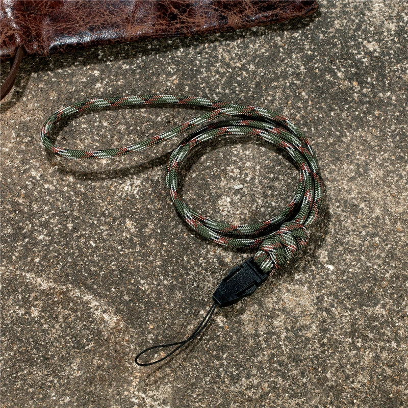 Multi-function Paracord Survival neckband lanyard ID card gym neckband phone with Knife Flashlight USB ID holder DIY neckband