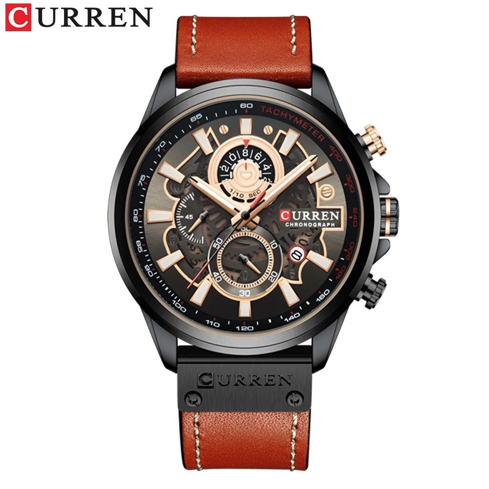 CURREN Fashion Male Watches Strap Sport Chronograph Wristwatch Creative Design Multifunctional Quartz Clock relogio masculino