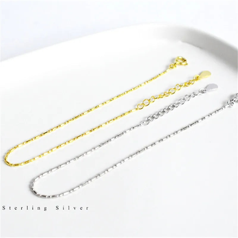 925 Sterling Silver Minimalist Style Chain Bracelet For Women Classic Fashion Student Couple Wristband Jewelry Accessories