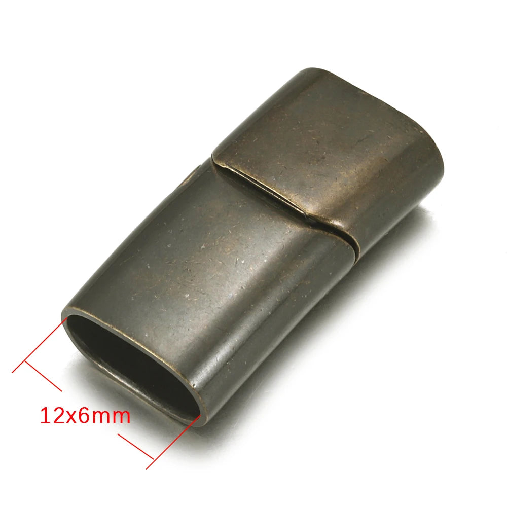 Stainless Steel Magnetic Clasp 12*6mm Hole Bracelet Magnet Clasp DIY Accessories Leather Jewelry Making Finding Supplies
