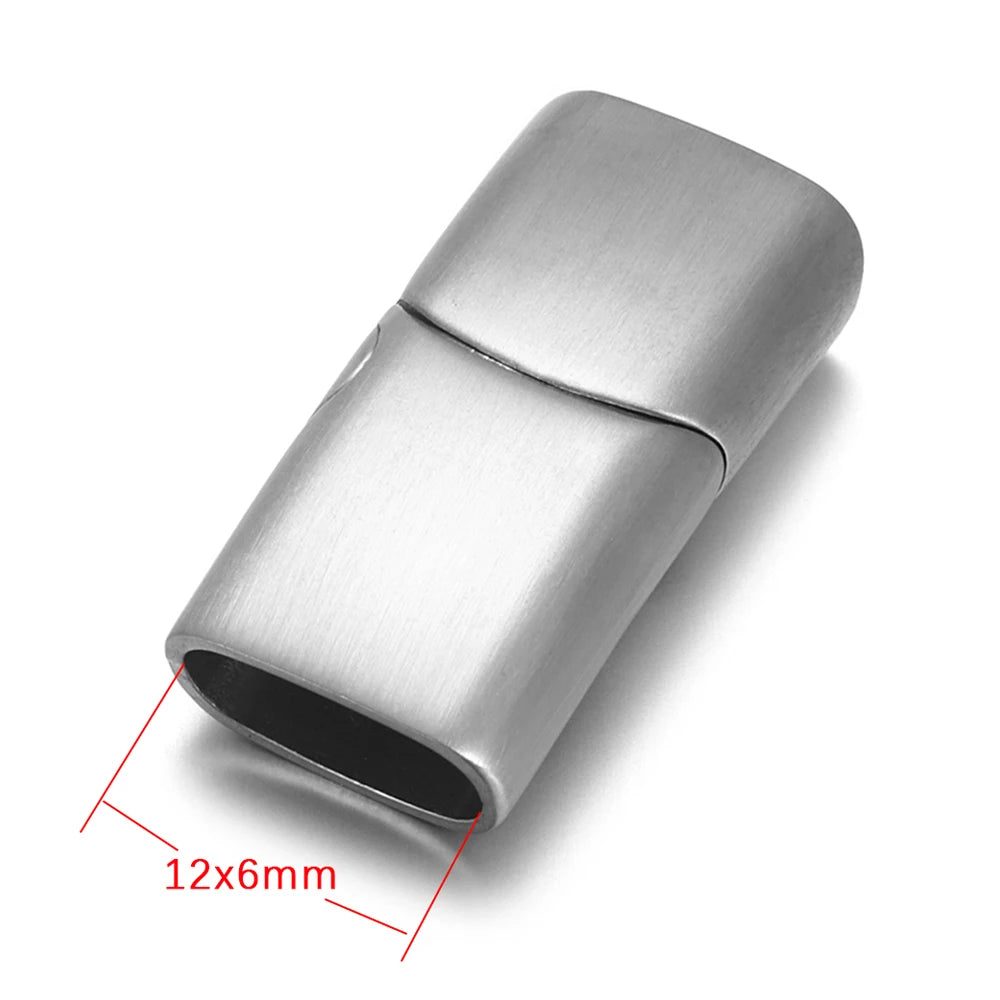 Stainless Steel Magnetic Clasp 12*6mm Hole Bracelet Magnet Clasp DIY Accessories Leather Jewelry Making Finding Supplies