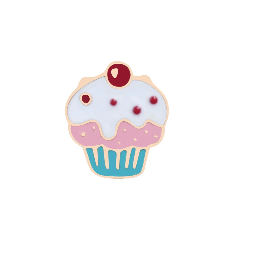 Sweet Cartoon Enamel Pins Cute Ice Cream Lapel Brooches Bright Color Mental Badges Pin Jeans Backpack Brooch Jewelry For Women