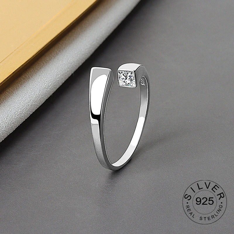 Bague ouverte en argent sterling 925 pour femme, niche INS, vague irrégulière, surface sable, nouilles larges, cadeau original pour fête d'anniversaire