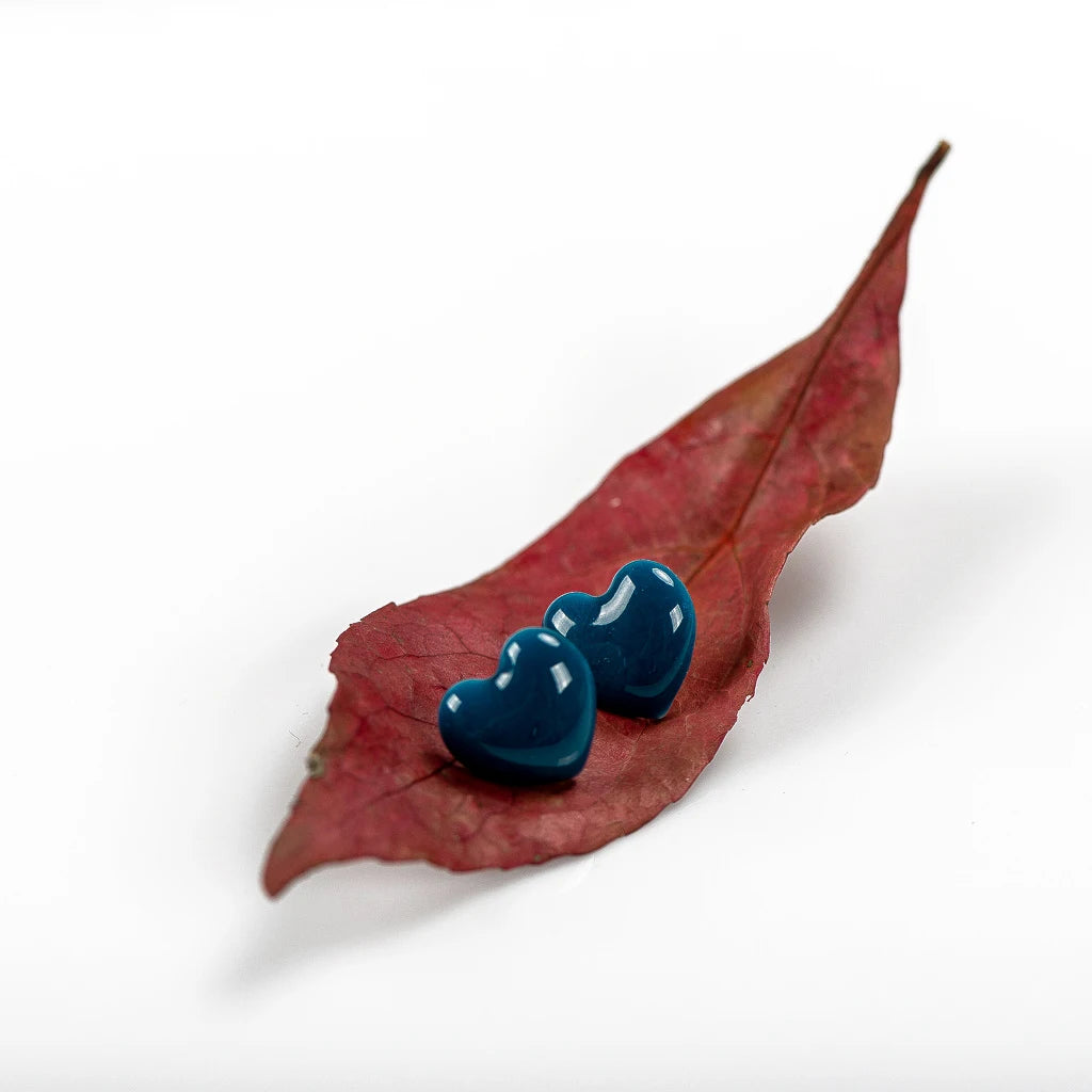 Exquisite ceramic Big love heart shape stud earrings multicolor anti-allergic metal pin fashion earrings #LY117