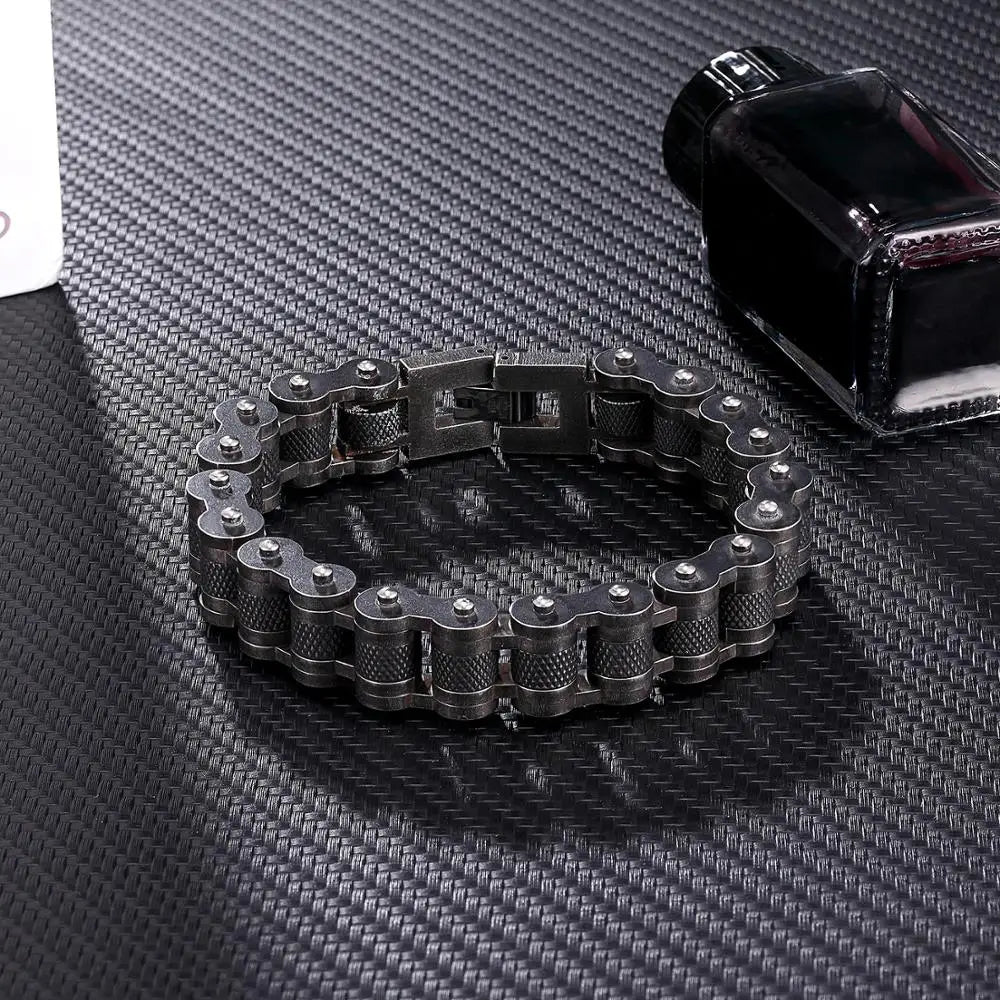 Retro Biker Chain Bracelet Mens Bracelet Link Chain Motorcycle Bicycle Style Bracelets Stainless Steel Bangles Jewelry