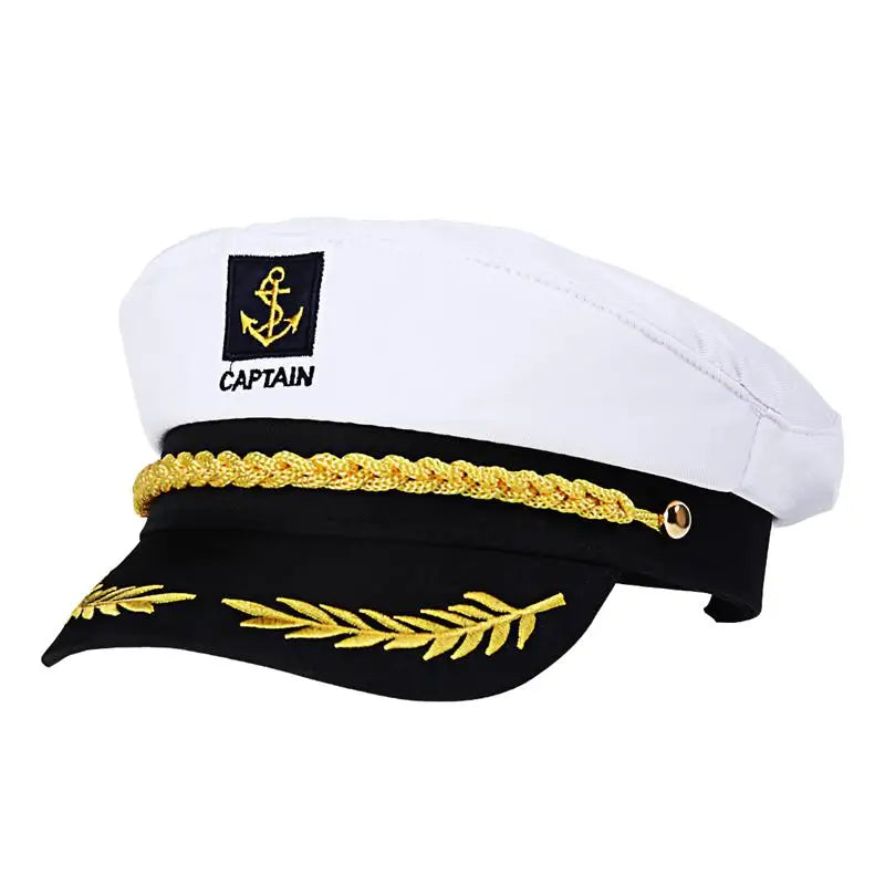 Adult Navy Hat Yacht Military Hats Boat Skipper Ship Sailor Captain Costume Hat adjustable Cap Navy Marine Admiral for Men Women