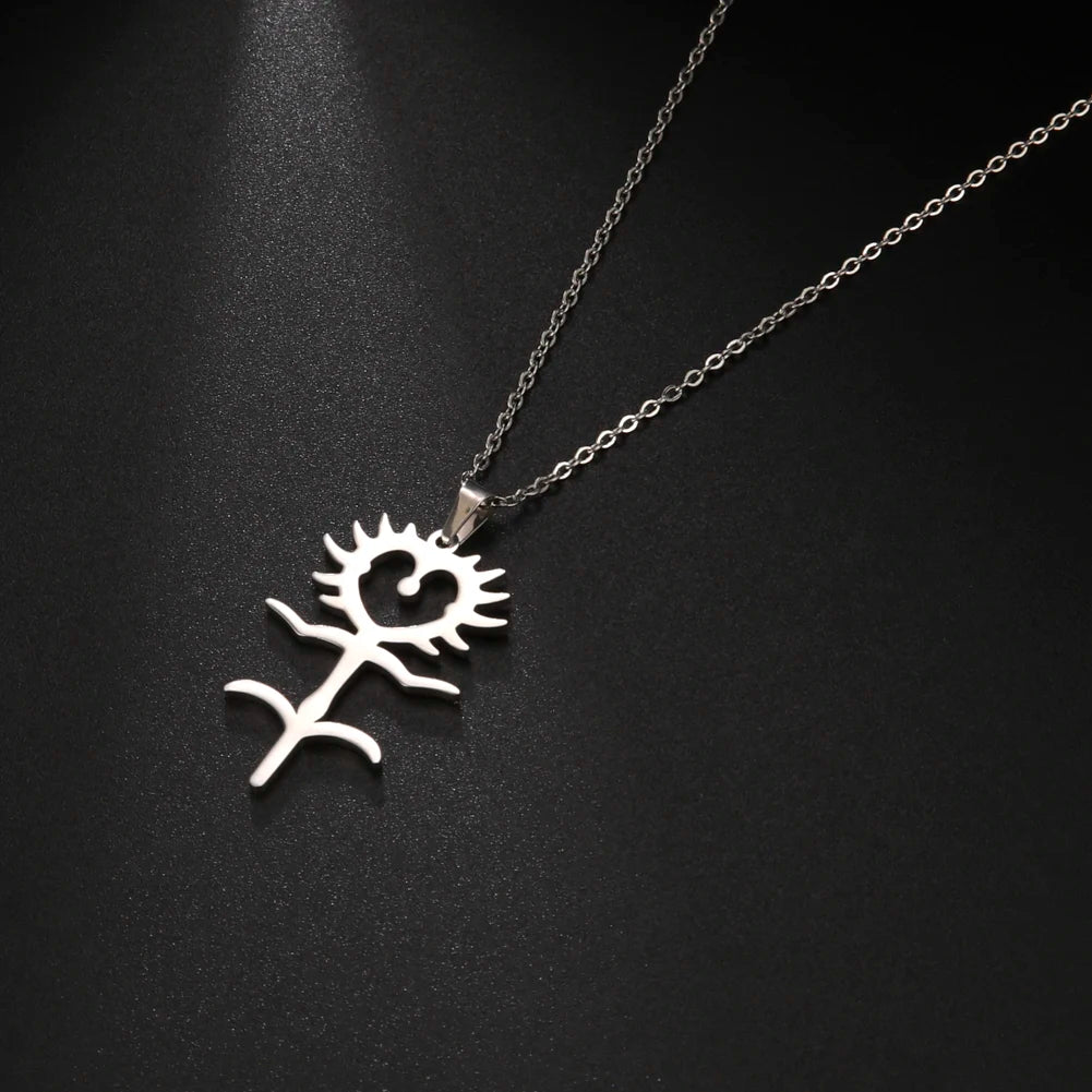 Collier gothique Ghostemane en acier inoxydable argenté pour femme, bijou punk d'Halloween, nouveauté