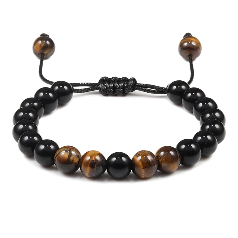 Natural Stone 6/8/10mm Beads Tiger Eye Bracelet Classic Men Women Buddha Black Lava Bracelets Minimalist Yoga Meditation Jewelry - Madeinsea©