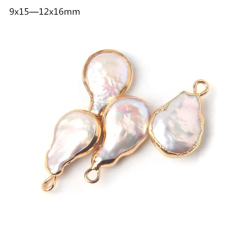Hot Sale Irregular Shape Natural Pearls Pendant Freshwater Pearl Charms For Fine Jewelry Making Bracelet  DIY Necklaces 2pcs/lot