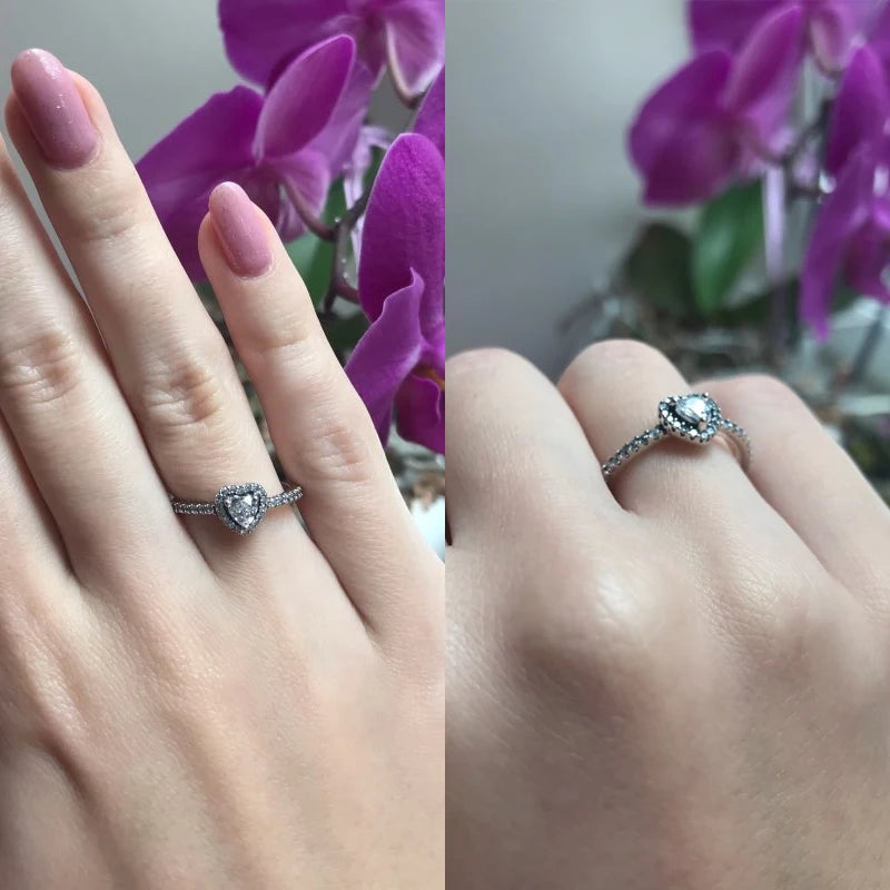 Modian Exquisite 925 Sterling Silver Vintage Hearts AAA Clear CZ Finger Rings for Women Luxury Wedding Statement Jewelry Bijoux - Madeinsea©