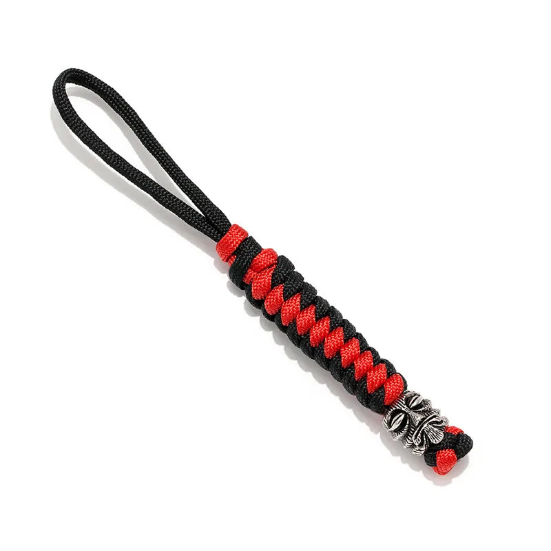 Vikings KeyChain For Car Hand Woven Survival Paracord Rope Ward off evil Key Rings For Men Gift Detachable Metal Punk Key Chains